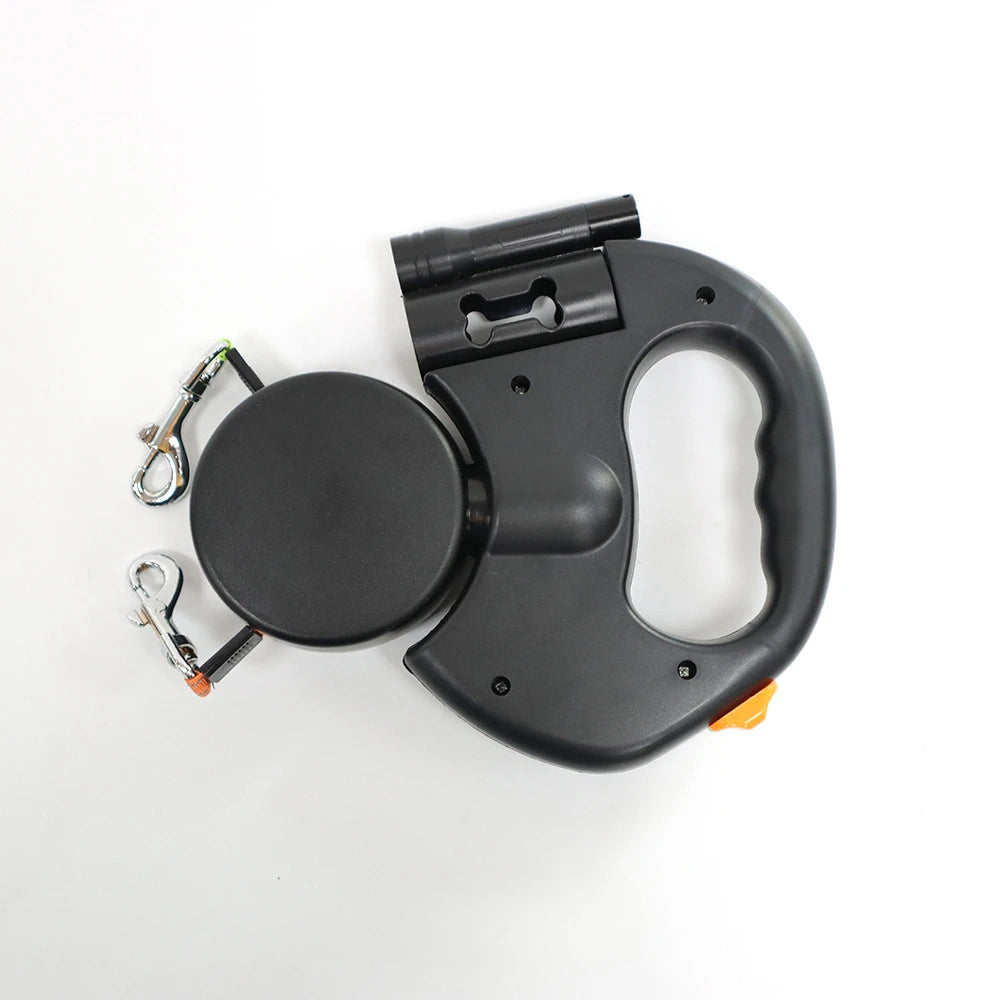 Retractable Dog Leash with LED Flashlight & Waste Bag Dispenser | 3-in-1 Anti-Tangle Leash for Night Walks | ArmoredDog™ - ArmoredDog