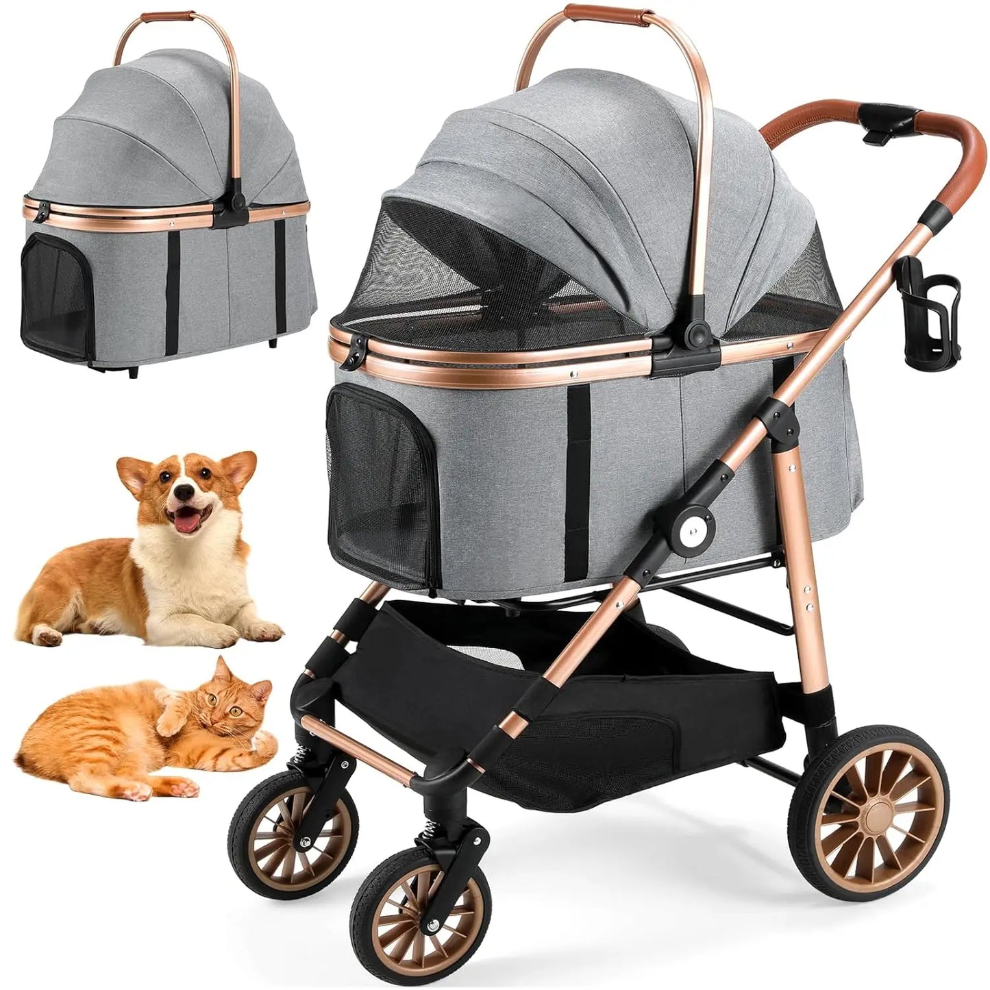 Luxury 3-in-1 Pet Stroller, Carrier & Car Seat | Anti-Vibration, Foldable Travel System for Dogs & Cats | ArmoredDog™ Elite Collection - ArmoredDog