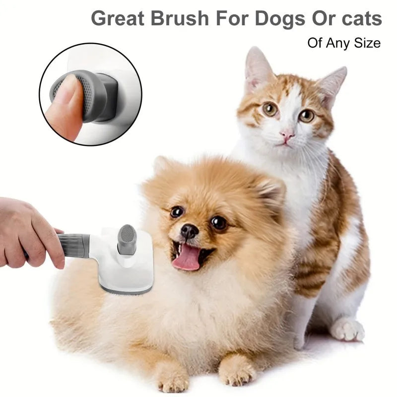 Self-Cleaning Pet Brush for Dogs & Cats – Gentle Deshedding Slicker Brush | One-Click Hair Removal & Massage | ArmoredDog™ - ArmoredDog