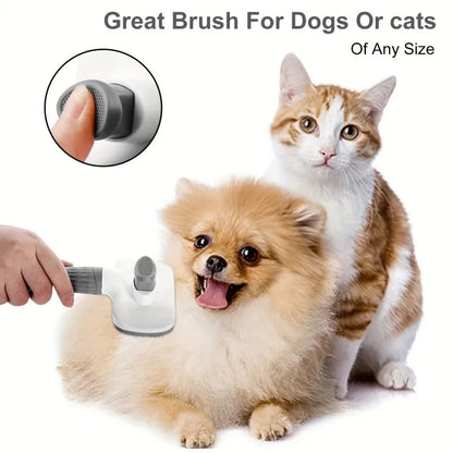 Self-Cleaning Pet Brush for Dogs & Cats – Gentle Deshedding Slicker Brush | One-Click Hair Removal & Massage | ArmoredDog™ - ArmoredDog
