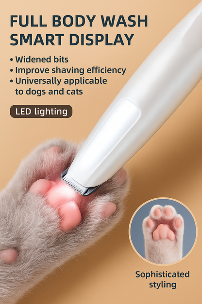 Smart LED Pet Hair Trimmer – Waterproof Grooming Clipper for Dogs & Cats | Full Body Washable, Low Noise, USB Rechargeable | ArmoredDog™ - ArmoredDog