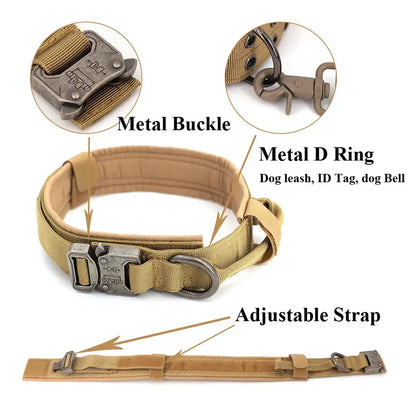 Tactical Dog Collar with Heavy-Duty Metal Buckle & D-Ring – Adjustable Military-Grade Nylon | ArmoredDog™ - ArmoredDog