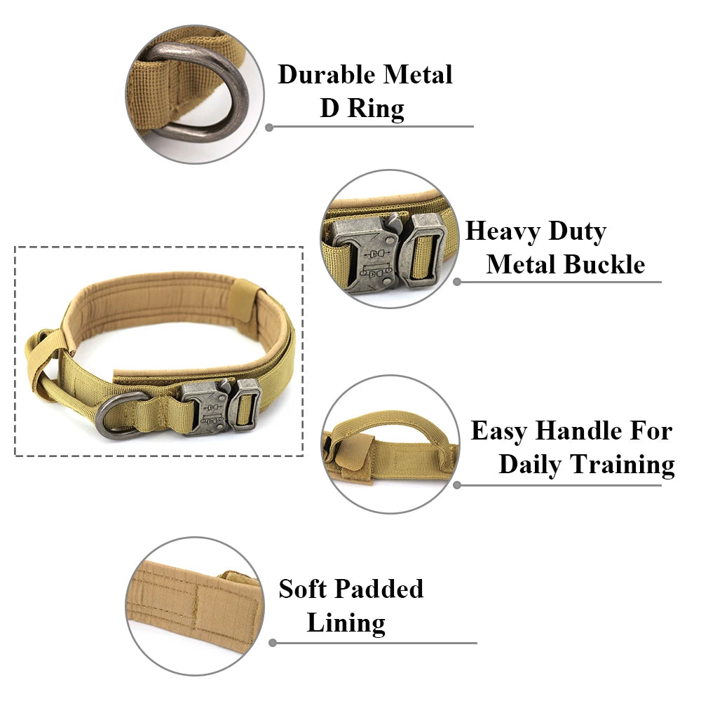 Tactical Dog Collar with Heavy-Duty Metal Buckle & D-Ring – Adjustable Military-Grade Nylon | ArmoredDog™ - ArmoredDog