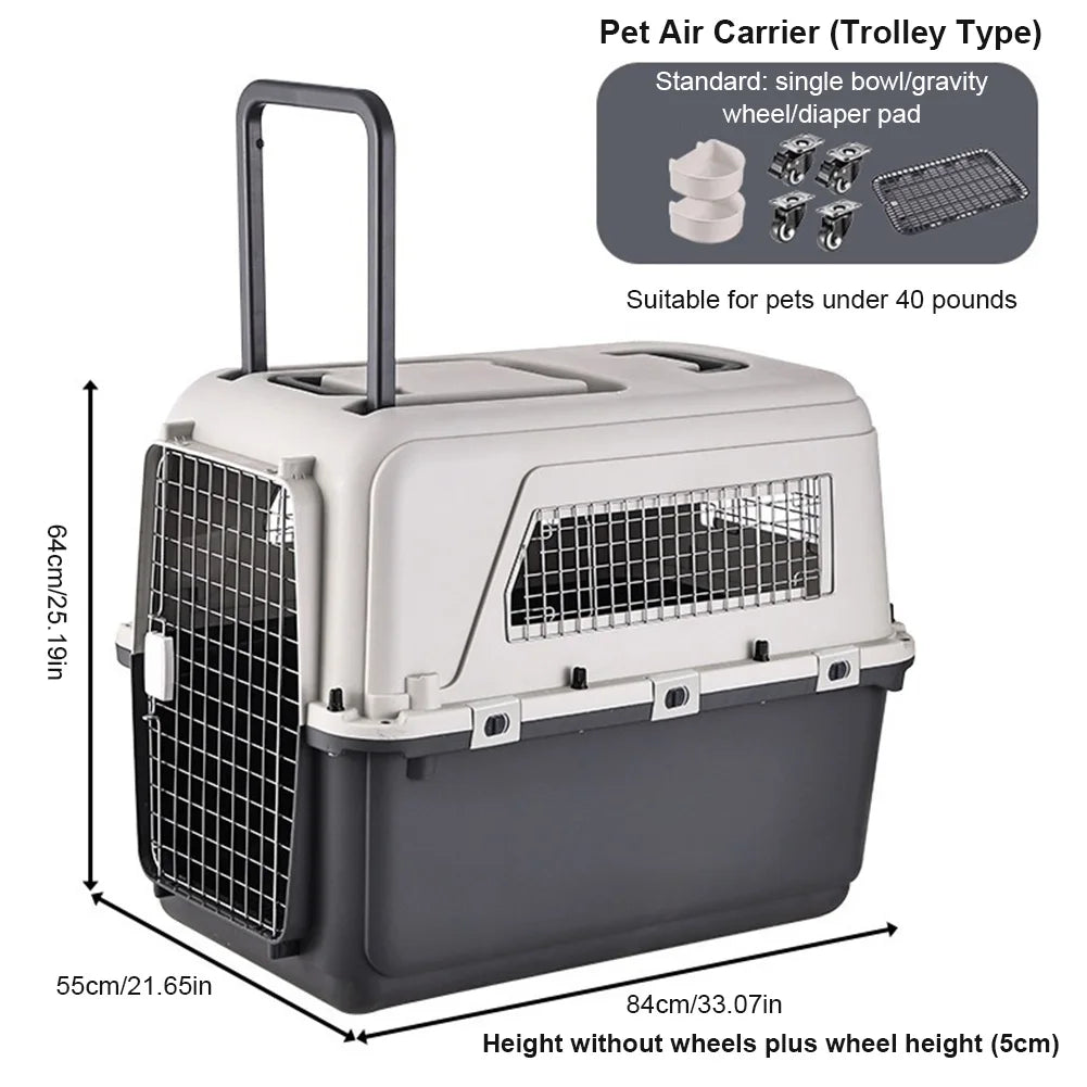 Airline Approved Pet Carrier with Wheels | Heavy-Duty Trolley Travel Crate for Dogs & Cats | ArmoredDog™ - ArmoredDog