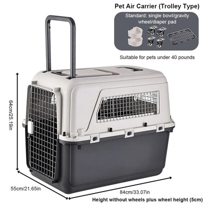 Airline Approved Pet Carrier with Wheels | Heavy-Duty Trolley Travel Crate for Dogs & Cats | ArmoredDog™ - ArmoredDog