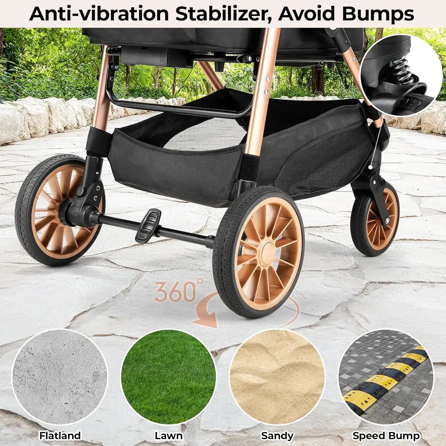 Luxury 3-in-1 Pet Stroller, Carrier & Car Seat | Anti-Vibration, Foldable Travel System for Dogs & Cats | ArmoredDog™ Elite Collection - ArmoredDog