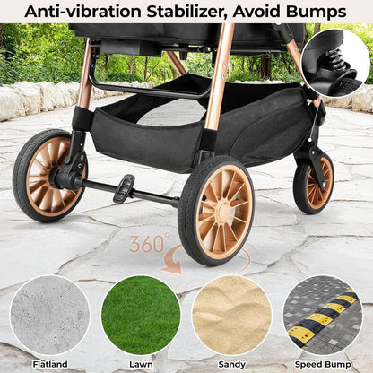 Luxury 3-in-1 Pet Stroller, Carrier & Car Seat | Anti-Vibration, Foldable Travel System for Dogs & Cats | ArmoredDog™ Elite Collection - ArmoredDog