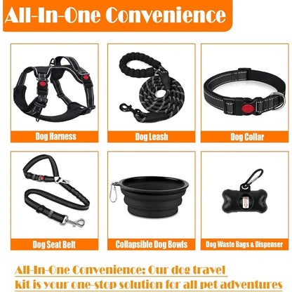 All-in-One Dog Harness, Leash & Travel Set – No-Pull Reflective Adjustable Harness with Safety Belt, Collar & Accessories | ArmoredDog™ - ArmoredDog