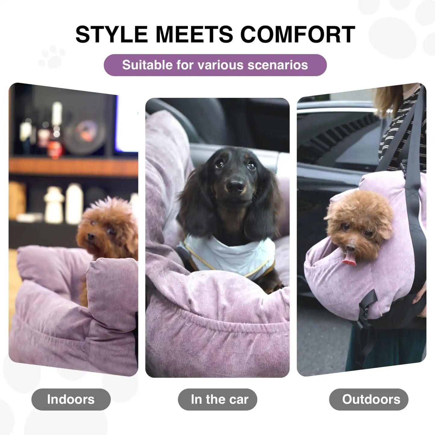 Soft Pet Car Seat Bed | Portable Dog & Cat Travel Booster Seat | Cozy Safety Carrier for Small Pets - ArmoredDog