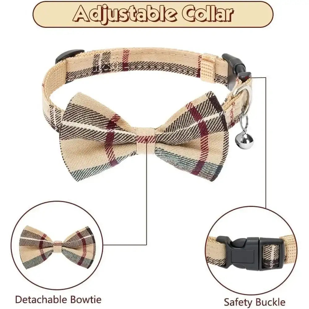 Classic Plaid Dog Harness, Leash & Bow Tie Collar Set – Adjustable & Stylish Walking Gear | ArmoredDog™ - ArmoredDog