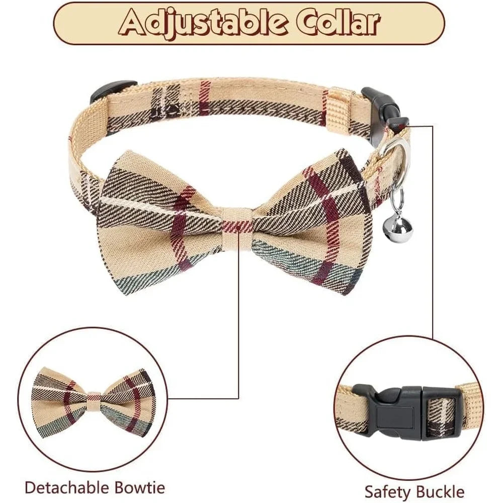 Classic Plaid Dog Harness, Leash & Bow Tie Collar Set – Adjustable & Stylish Walking Gear | ArmoredDog™ - ArmoredDog