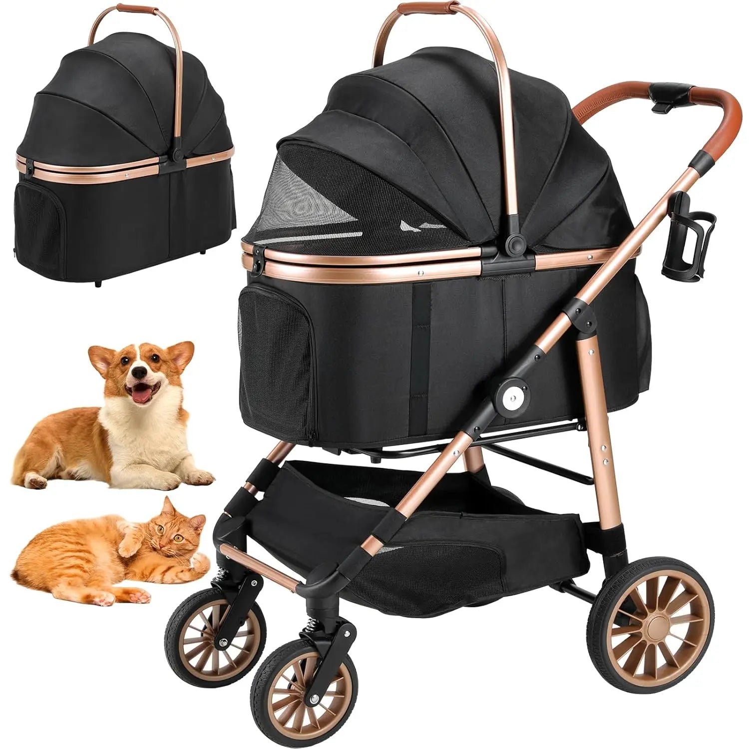 Luxury 3-in-1 Pet Stroller, Carrier & Car Seat | Anti-Vibration, Foldable Travel System for Dogs & Cats | ArmoredDog™ Elite Collection - ArmoredDog