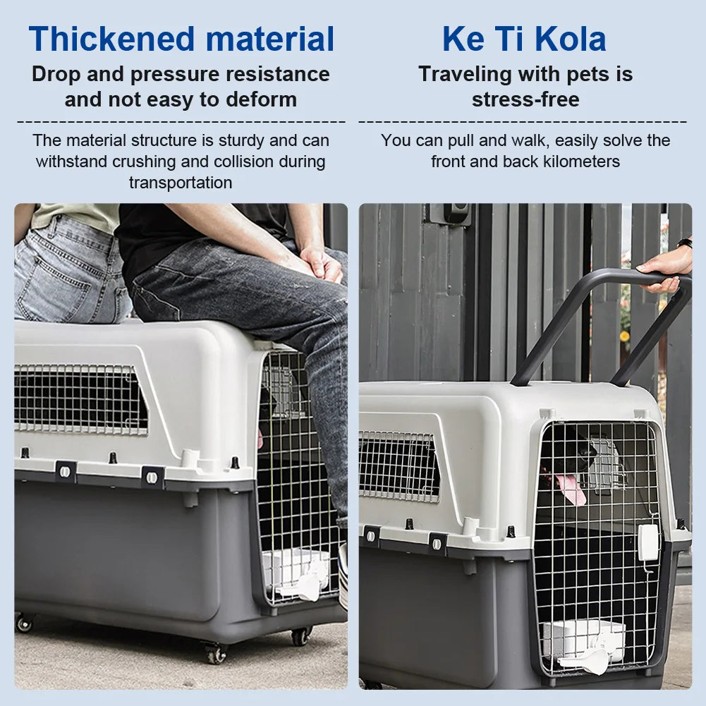 Airline Approved Pet Carrier with Wheels | Heavy-Duty Trolley Travel Crate for Dogs & Cats | ArmoredDog™ - ArmoredDog