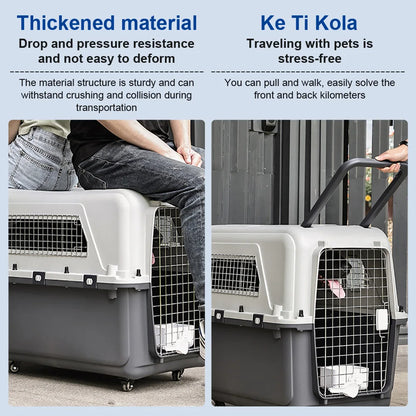 Airline Approved Pet Carrier with Wheels | Heavy-Duty Trolley Travel Crate for Dogs & Cats | ArmoredDog™ - ArmoredDog