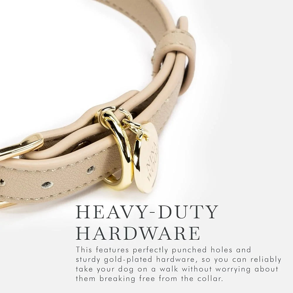 Luxury Vegan Leather AirTag Dog Collar – Smart Pet Tracking Collar with Gold Hardware | ArmoredDog™ - ArmoredDog