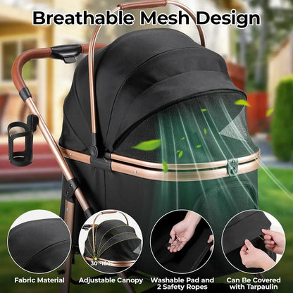 Luxury 3-in-1 Pet Stroller, Carrier & Car Seat | Anti-Vibration, Foldable Travel System for Dogs & Cats | ArmoredDog™ Elite Collection - ArmoredDog
