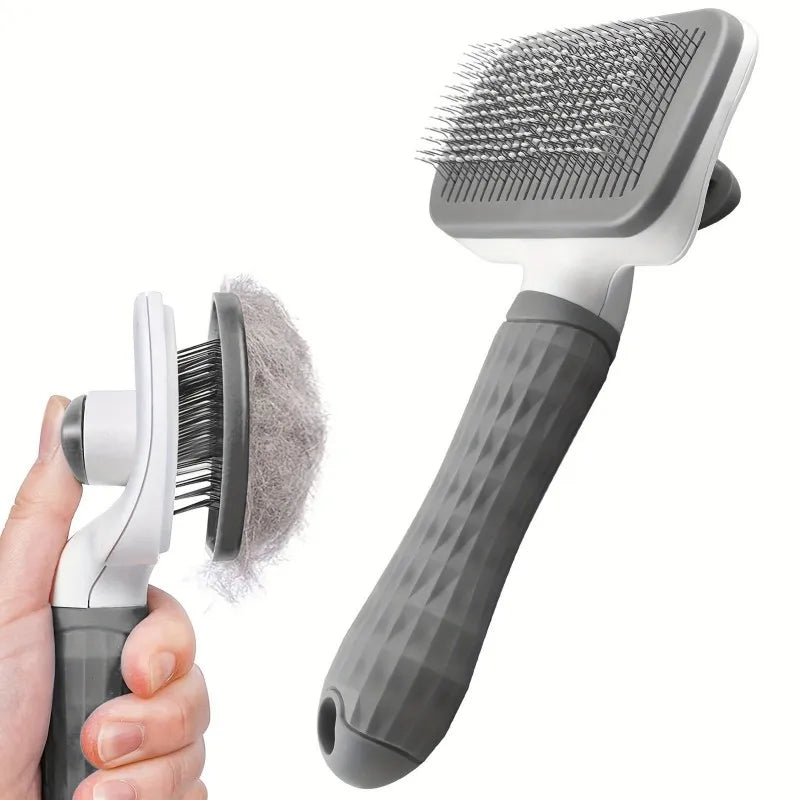 Self-Cleaning Pet Brush for Dogs & Cats – Gentle Deshedding Slicker Brush | One-Click Hair Removal & Massage | ArmoredDog™ - ArmoredDog
