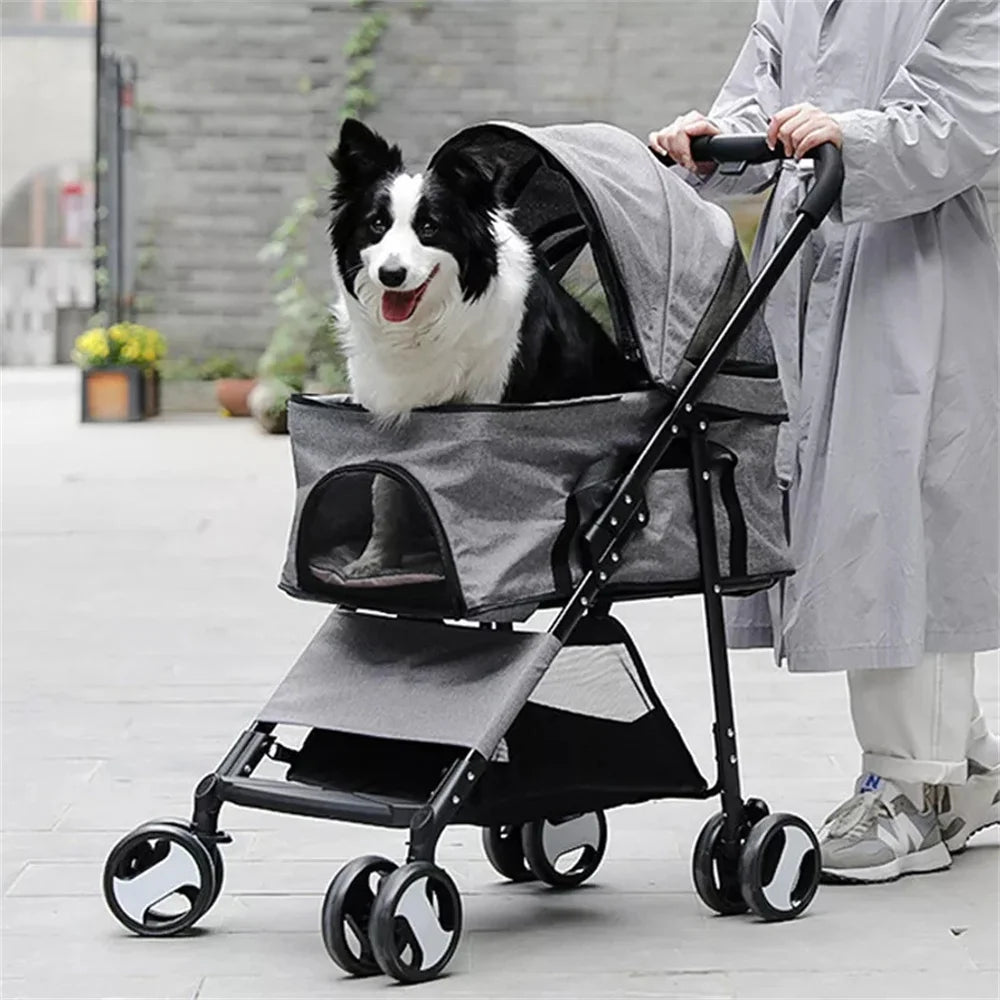 3-in-1 Foldable Pet Stroller, Carrier & Car Seat | Lightweight Travel Buggy for Dogs & Cats | ArmoredDog™ - ArmoredDog