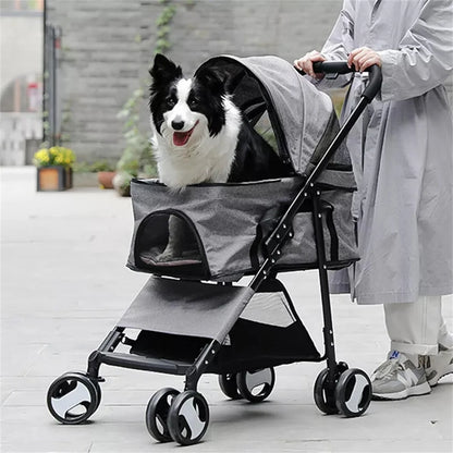 3-in-1 Foldable Pet Stroller, Carrier & Car Seat | Lightweight Travel Buggy for Dogs & Cats | ArmoredDog™ - ArmoredDog