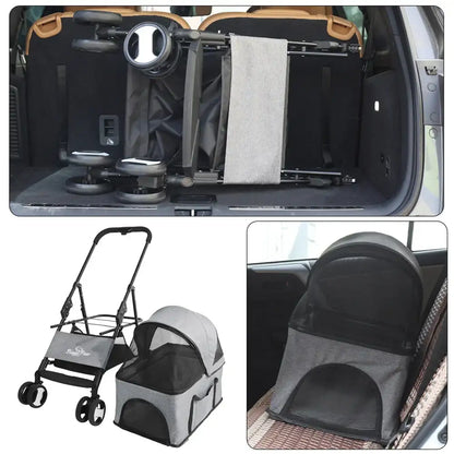 3-in-1 Foldable Pet Stroller, Carrier & Car Seat | Lightweight Travel Buggy for Dogs & Cats | ArmoredDog™ - ArmoredDog
