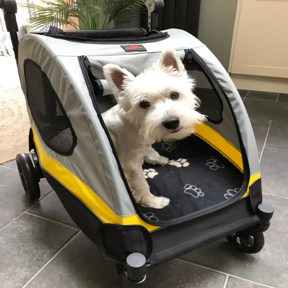 4-Wheel Foldable Pet Stroller with Shock Absorbers & Safety Lock | Breathable Mesh Dog & Cat Travel Carrier | ArmoredDog™ - ArmoredDog