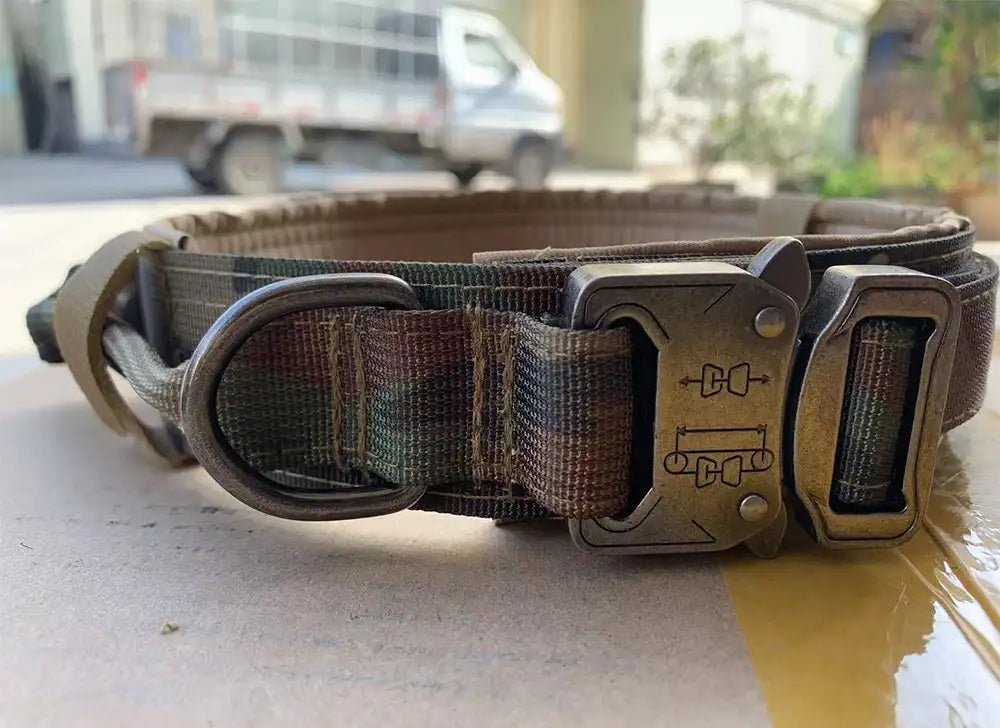 Tactical Dog Collar with Heavy-Duty Metal Buckle & D-Ring – Adjustable Military-Grade Nylon | ArmoredDog™ - ArmoredDog