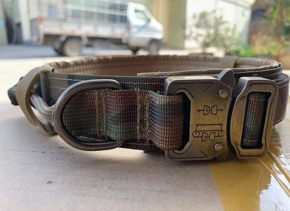 Tactical Dog Collar with Heavy-Duty Metal Buckle & D-Ring – Adjustable Military-Grade Nylon | ArmoredDog™ - ArmoredDog