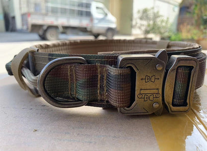 Tactical Dog Collar with Heavy-Duty Metal Buckle & D-Ring – Adjustable Military-Grade Nylon | ArmoredDog™ - ArmoredDog