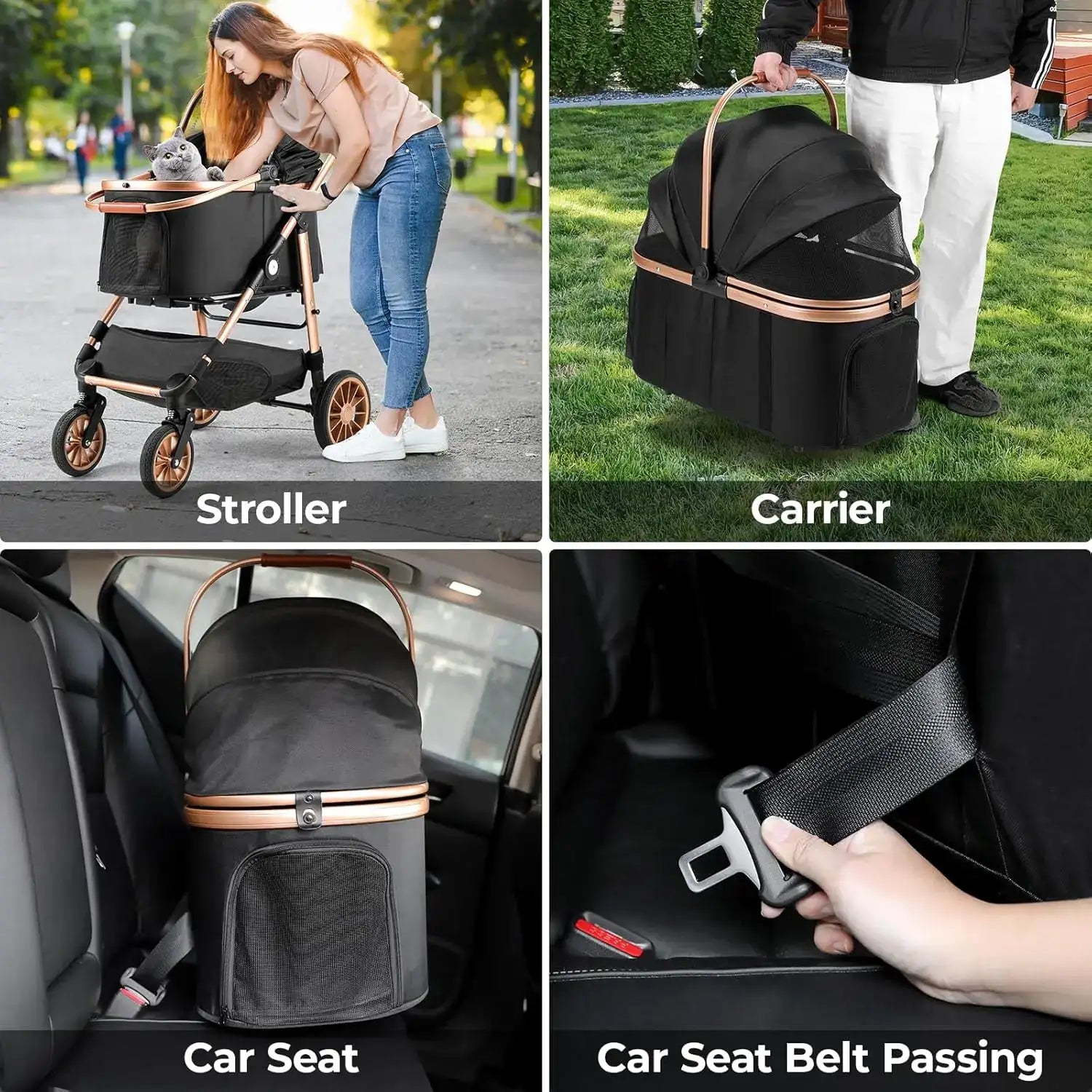 Luxury 3-in-1 Pet Stroller, Carrier & Car Seat | Anti-Vibration, Foldable Travel System for Dogs & Cats | ArmoredDog™ Elite Collection - ArmoredDog
