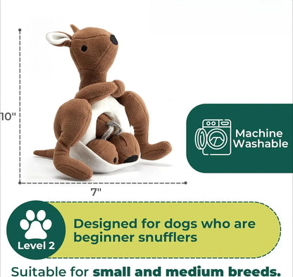 Interactive Kangaroo Dog Toy with Detachable Joeys | Plush Snuffle & Squeaky Enrichment Toy for Small & Medium Dogs | ArmoredDog™ - ArmoredDog