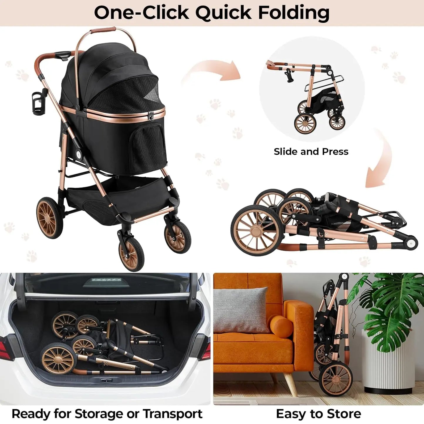 Luxury 3-in-1 Pet Stroller, Carrier & Car Seat | Anti-Vibration, Foldable Travel System for Dogs & Cats | ArmoredDog™ Elite Collection - ArmoredDog