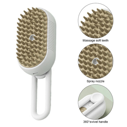 Rechargeable Pet Hair Remover Brush – Steam Cleaning & Grooming Tool for Dogs & Cats | Gentle Deshedding & Massage Brush | ArmoredDog™ - ArmoredDog