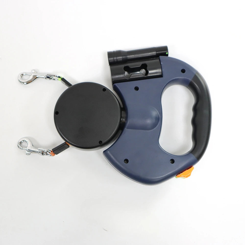 Retractable Dog Leash with LED Flashlight & Waste Bag Dispenser | 3-in-1 Anti-Tangle Leash for Night Walks | ArmoredDog™ - ArmoredDog