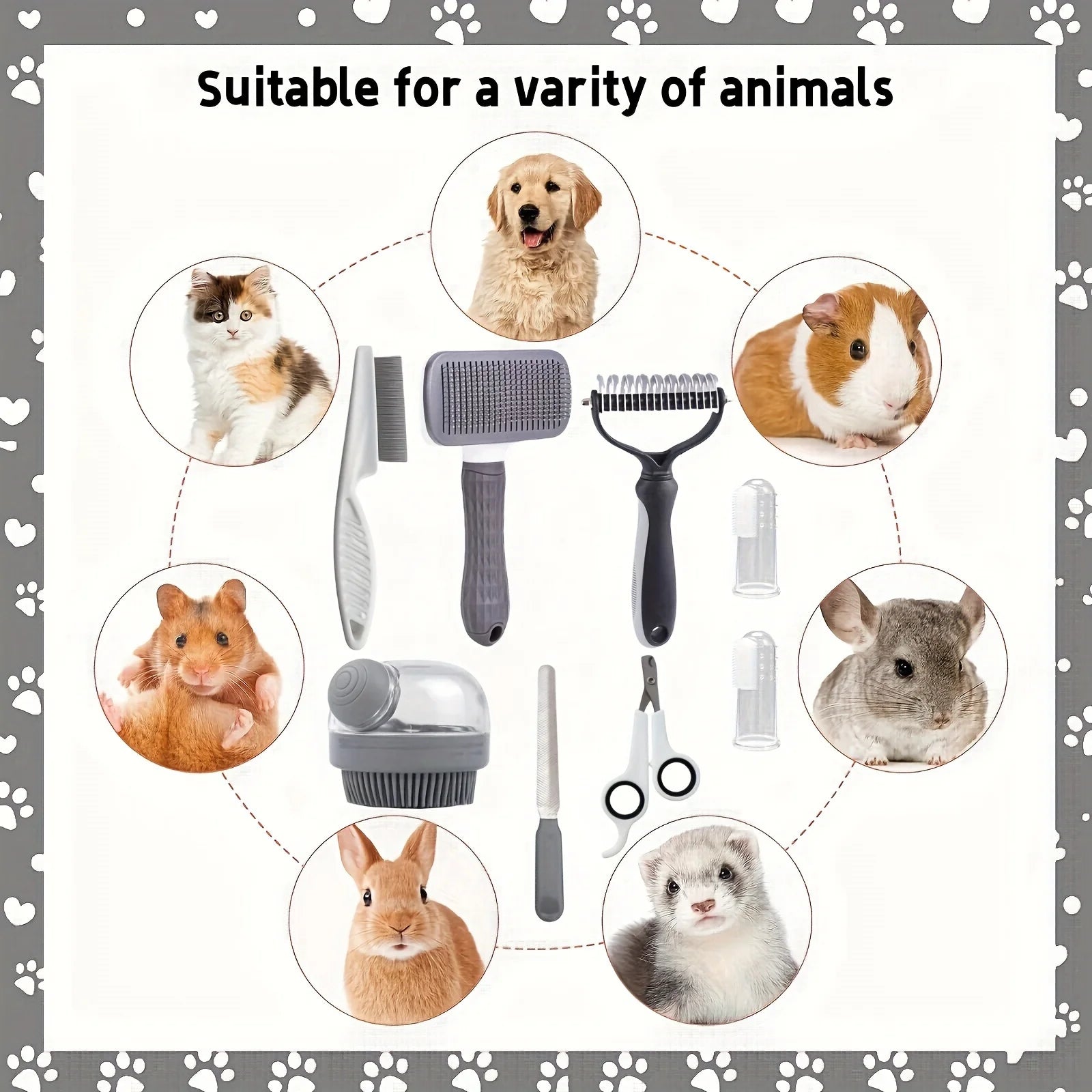 8-in-1 Professional Pet Grooming Kit – Deshedding, Nail Clipping, Bathing & Brushing Set for Dogs, Cats & Small Pets | ArmoredDog™ - ArmoredDog