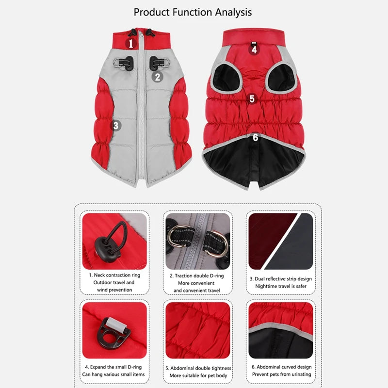 Reflective Waterproof/Winter Dog Jacket with Harness – Warm Padded Winter Coat for Outdoor Safety | ArmoredDog™ - ArmoredDog