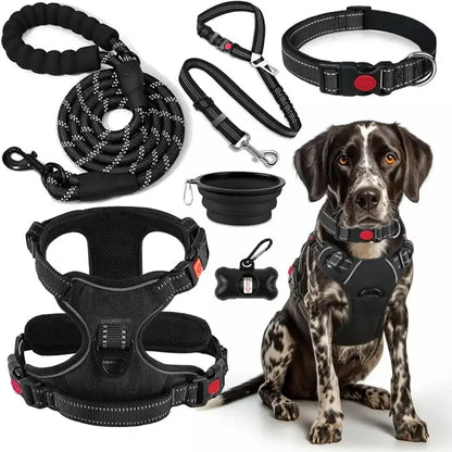 All-in-One Dog Harness, Leash & Travel Set – No-Pull Reflective Adjustable Harness with Safety Belt, Collar & Accessories | ArmoredDog™ - ArmoredDog