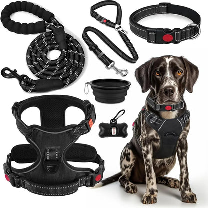 All-in-One Dog Harness, Leash & Travel Set – No-Pull Reflective Adjustable Harness with Safety Belt, Collar & Accessories | ArmoredDog™ - ArmoredDog