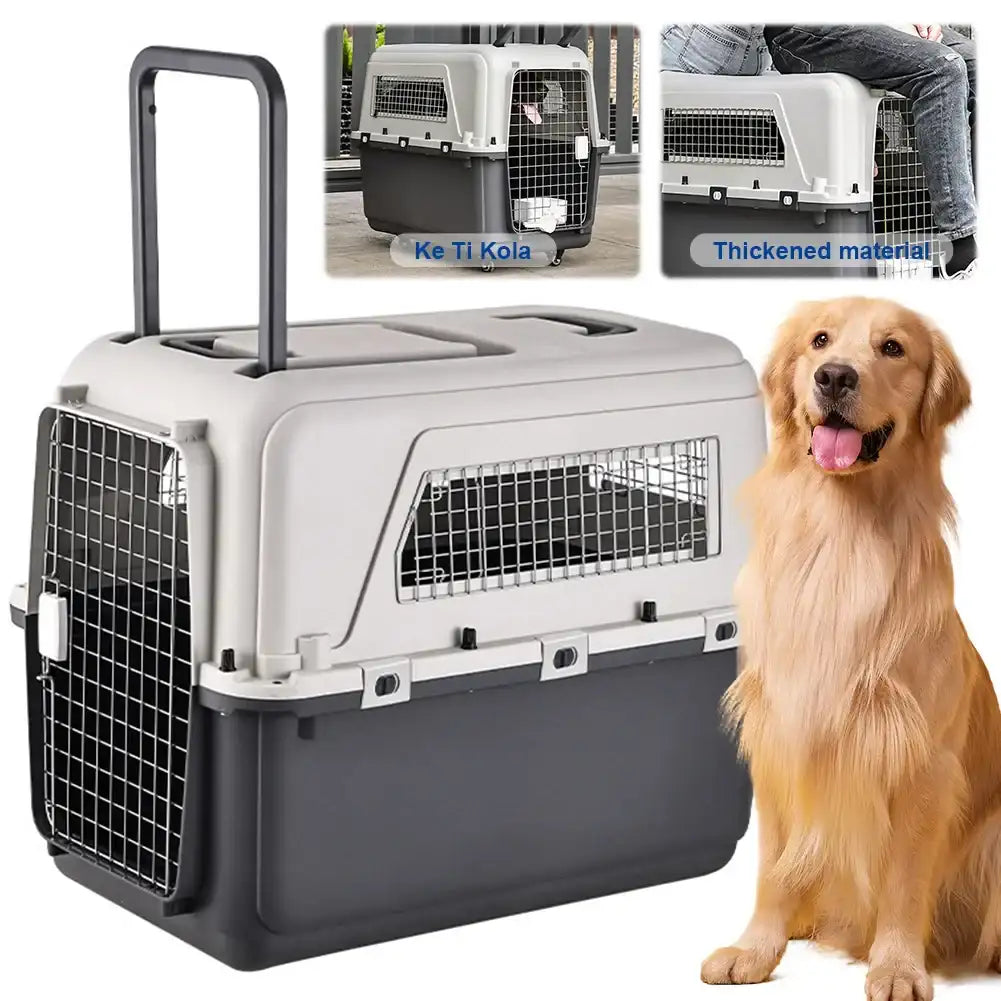 Airline Approved Pet Carrier with Wheels | Heavy-Duty Trolley Travel Crate for Dogs & Cats | ArmoredDog™ - ArmoredDog