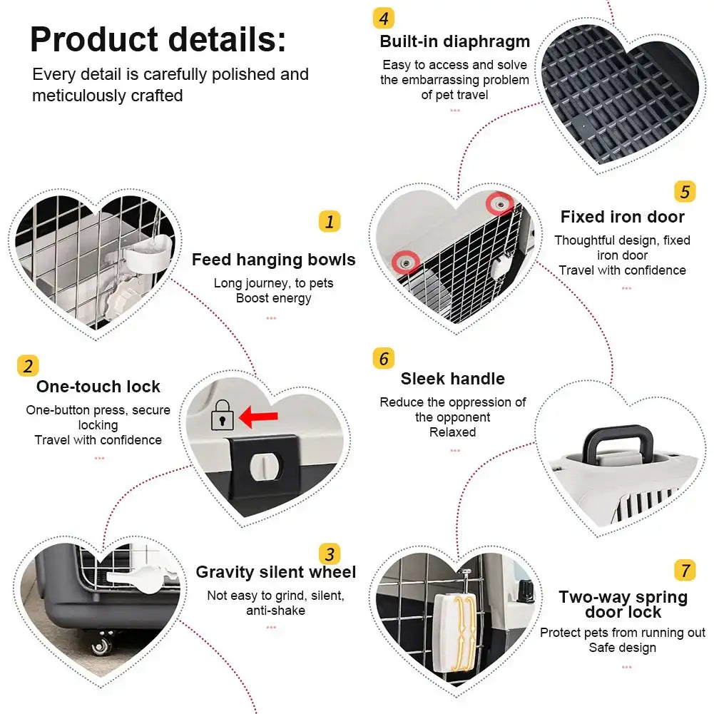 Airline Approved Pet Carrier with Wheels | Heavy-Duty Trolley Travel Crate for Dogs & Cats | ArmoredDog™ - ArmoredDog