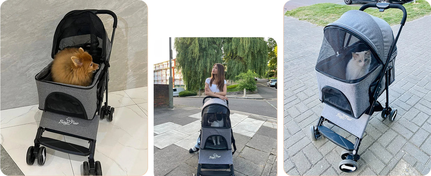 3-in-1 Foldable Pet Stroller, Carrier & Car Seat | Lightweight Travel Buggy for Dogs & Cats | ArmoredDog™ - ArmoredDog
