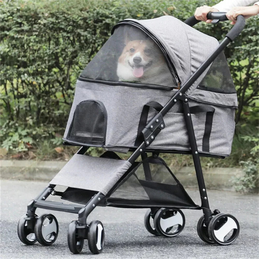 3-in-1 Foldable Pet Stroller, Carrier & Car Seat | Lightweight Travel Buggy for Dogs & Cats | ArmoredDog™ - ArmoredDog