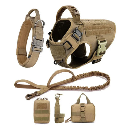 ArmoredDog™ Complete Premium Dog Gear Set – Harness, Collar & Leash in One (Brown) Brown Dog harness ArmoredDog