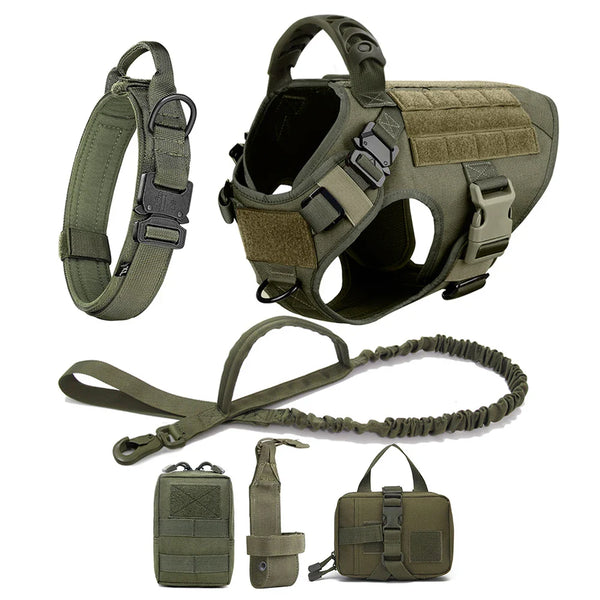 ArmoredDog™ Complete Premium Dog Gear Set – Harness, Collar & Leash in One (Olive Green) Green Dog harness ArmoredDog