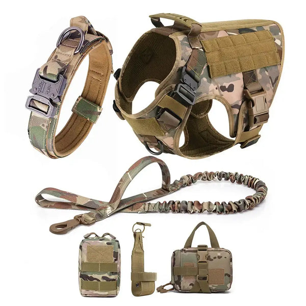 ArmoredDog™ Complete Premium Dog Gear Set – Harness, Collar & Leash in One (Army Camo) Camouflage Dog harness ArmoredDog