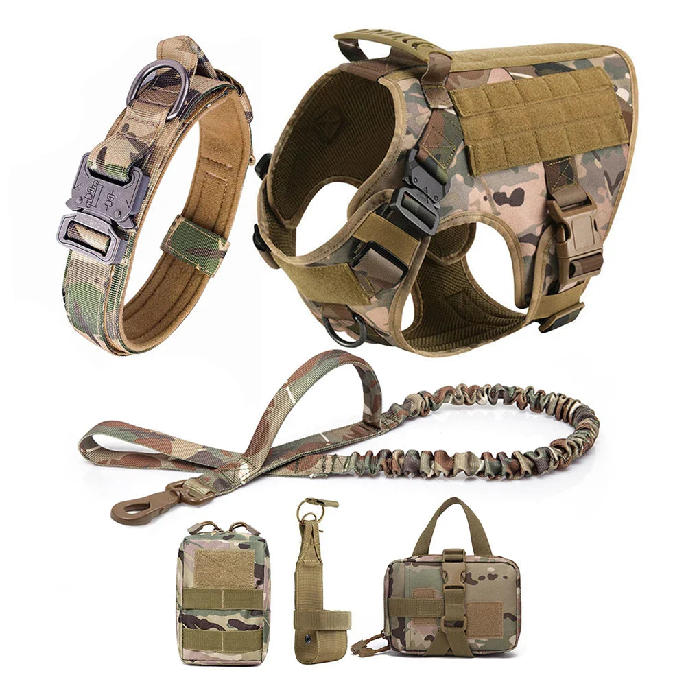 ArmoredDog™ Complete Premium Dog Gear Set – Harness, Collar & Leash in One (Army Camo) Camouflage Dog harness ArmoredDog