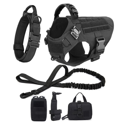 ArmoredDog™ Complete Premium Dog Gear Set – Harness, Collar & Leash in One (Black) Black Dog harness ArmoredDog